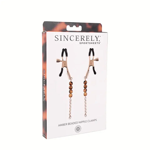 Amber Beaded Nipple Clamps
