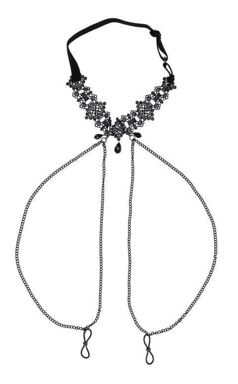 Lace Collar with Nipple Ties