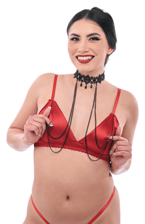 Lace Collar with Nipple Ties