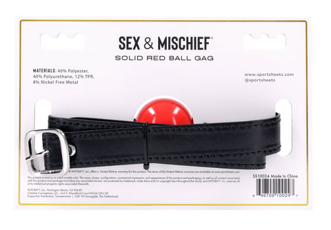 Solid Red Ball Gag