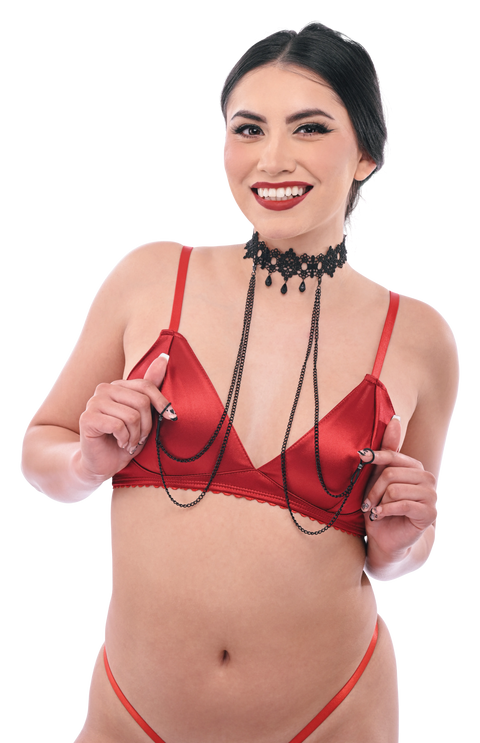 Lace Collar with Nipple Ties