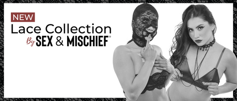 New lace collection by sex and mischief featuring two models.
