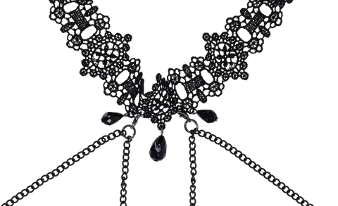 Lace Collar with Nipple Ties