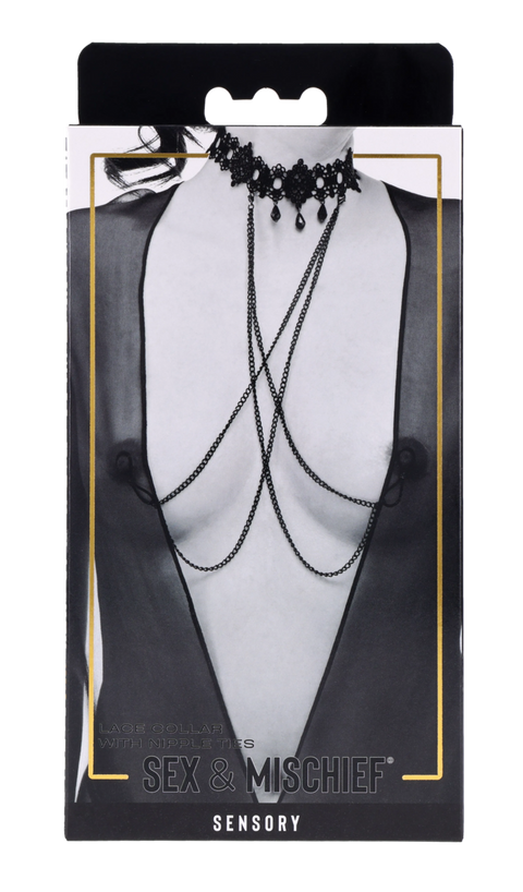 Lace Collar with Nipple Ties